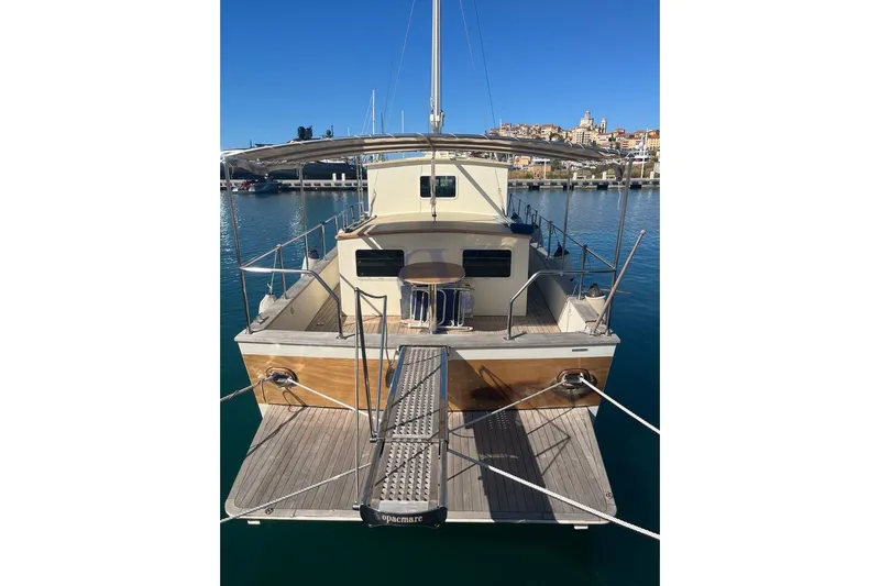  Yacht Photos Pics Sibma Navale Italiana Armstrong 12 yacht, 2012 model, docked in a sunny marina.