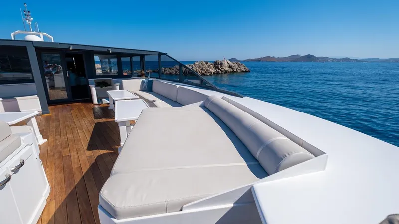  Yacht Photos Pics Luxurious 1983 Custom 42 yacht with spacious deck and scenic ocean view.