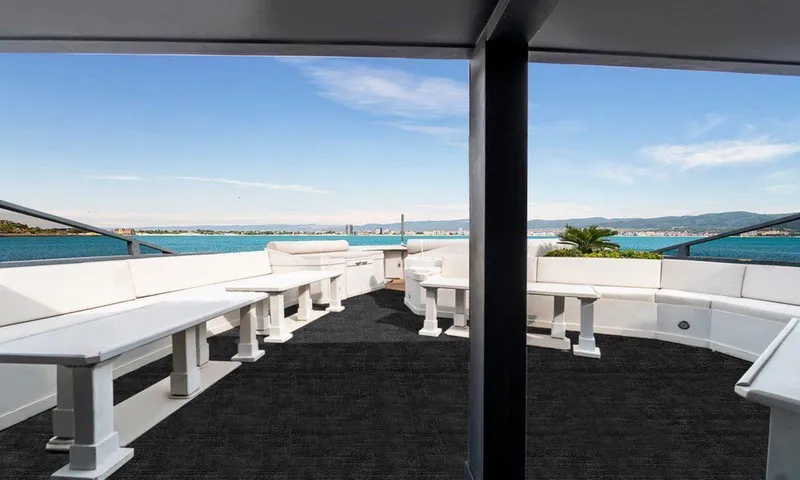  Yacht Photos Pics Spacious deck of a 1983 Custom 42 yacht with ocean view.