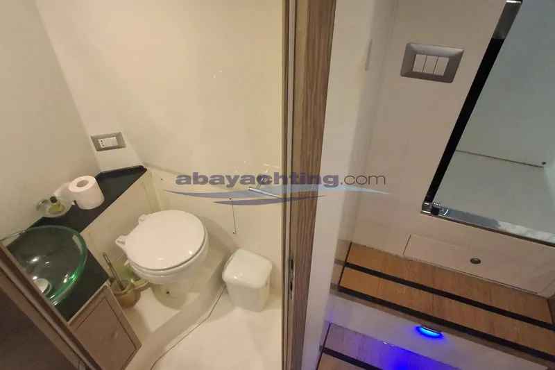  Yacht Photos Pics Luxurious bathroom interior of 2017 3B Craft 330 CC yacht, featuring modern amenities.