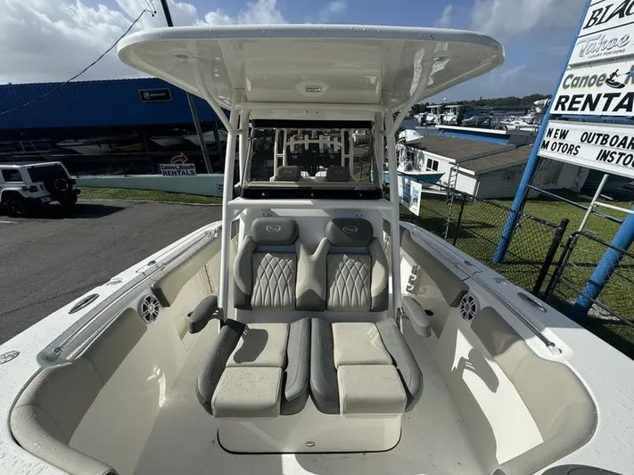  Yacht Photos Pics 2025 Key West 291 FS boat with spacious seating and modern design.