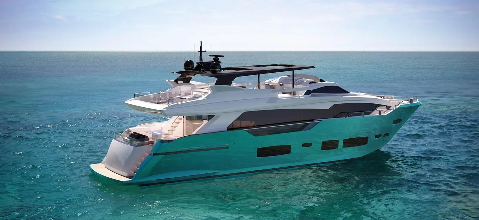 Luxury Ladenstein L88 yacht cruising on open sea, 2026 model.