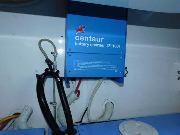 Relentless Yacht Photos Pics Centaur battery charger in 2006 Tiara Yachts 4300 Sovran engine room.
