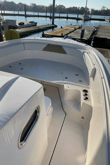  Yacht Photos Pics 2015 Edgewater 280CC boat docked at marina, sunny day.