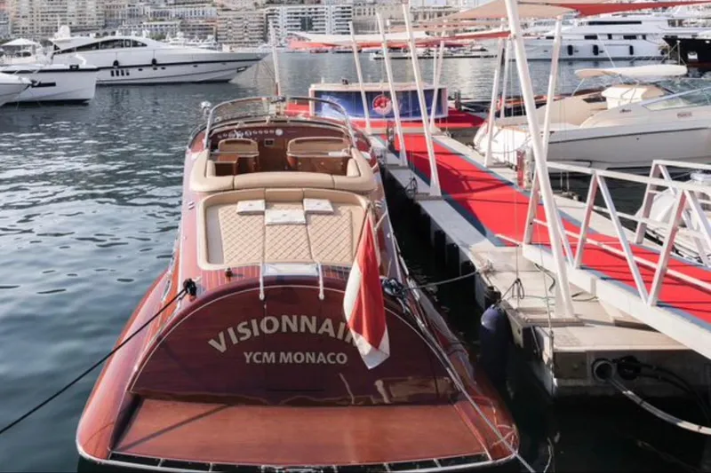 Visionnaire Yacht Photos Pics Luxury J Craft Torpedo 42 yacht docked in Monaco marina, 2010 model.