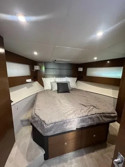  Yacht Photos Pics Luxurious bedroom interior of 2018 Cruisers Yachts 42 Cantius with modern design.