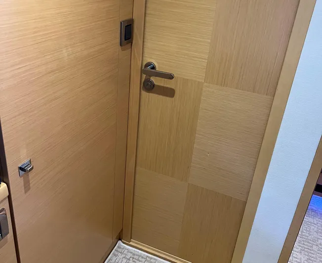 The Best Day Ever Yacht Photos Pics Wooden interior door with modern handle on a 2013 Prestige 500 S yacht.