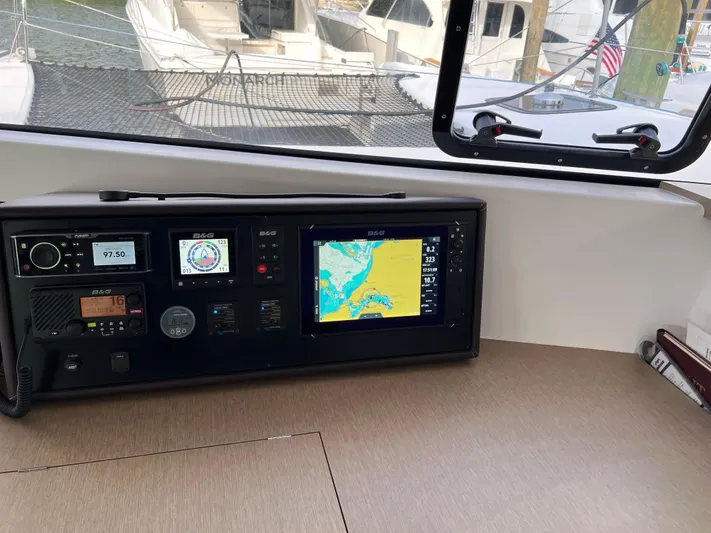 Tri It Yacht Photos Pics Navigation console on 2018 NEEL 51 trimaran with GPS and marine equipment.