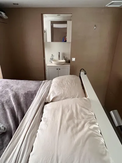 Tri It Yacht Photos Pics Cozy bedroom with ensuite sink in 2018 NEEL 51 model.