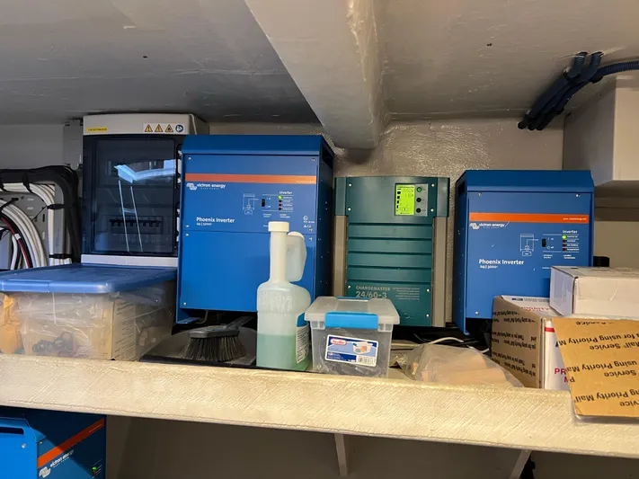 Tri It Yacht Photos Pics Electrical equipment and supplies on a shelf in a NEEL 51, 2018 model.