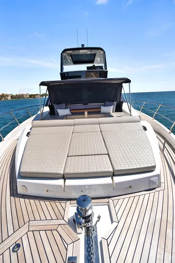 Smile Yacht Photos Pics 2023 Astondoa 66 Flybridge yacht with spacious sunbathing area on deck.