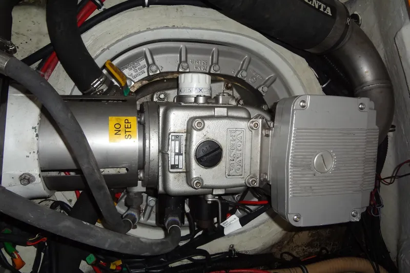 Dream Catcher Yacht Photos Pics Engine compartment of a 2010 Formula 45 Yacht with Volvo Penta components.