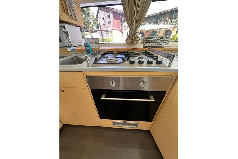 Sami Malu Yacht Photos Pics Modern kitchen in 2017 Lagoon 52 F yacht with stove and oven.