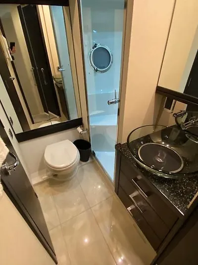 Inconseavable Yacht Photos Pics Luxurious bathroom on the 2014 Marquis 500 Sport Bridge yacht.