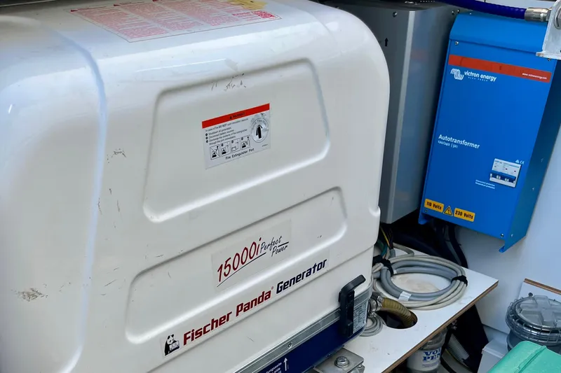 Bright Side Yacht Photos Pics Fountaine Pajot Saona 2018 with Fischer Panda generator and Victron Energy autotransformer.