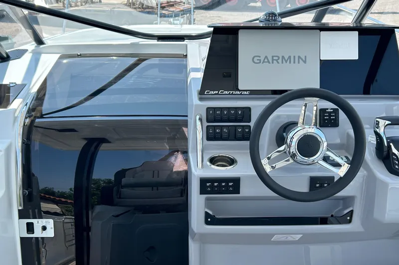  Yacht Photos Pics 2025 Jeanneau Cap Camarat 9.0WA Series 2 helm with Garmin navigation system.