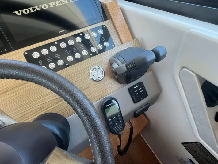  Yacht Photos Pics Control panel of 2022 Tiara Yachts C44 Coupe with Volvo Penta system.
