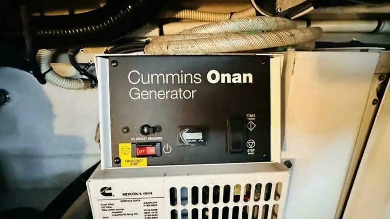  Yacht Photos Pics Cummins Onan generator in 2015 Sea Ray 450 Sundancer yacht engine room.