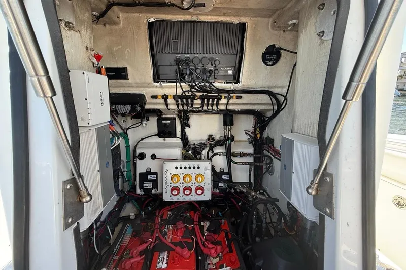  Yacht Photos Pics 2017 Yellowfin 26 Hybrid boat electrical system with wiring and control panels.