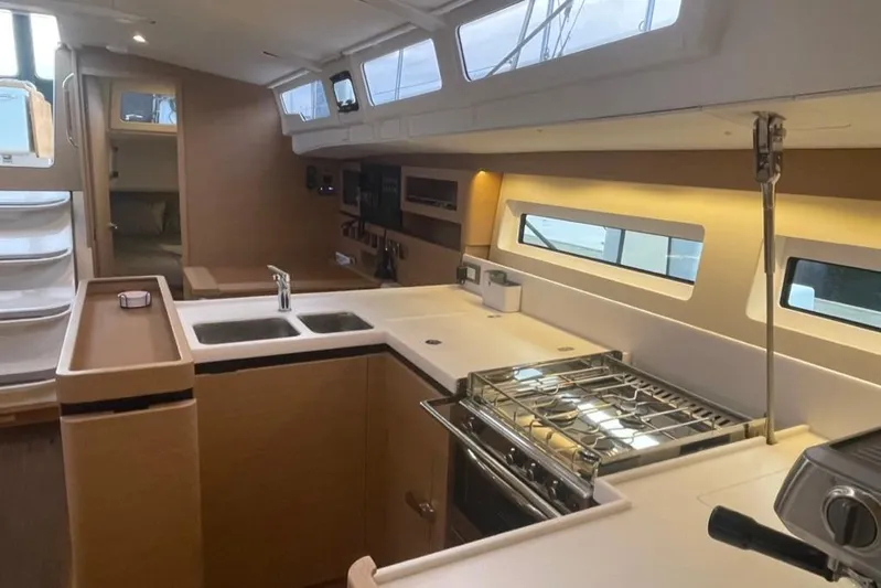 Atticus Yacht Photos Pics Double sink and plenty of food prep space.