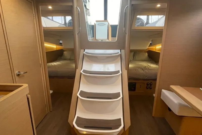 Atticus Yacht Photos Pics Cabin looking aft showing both aft cabins