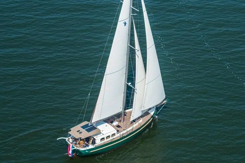 Jaleo Yacht Photos Pics Sailing yacht Puffin 50, 2019 model, cruising on open water.