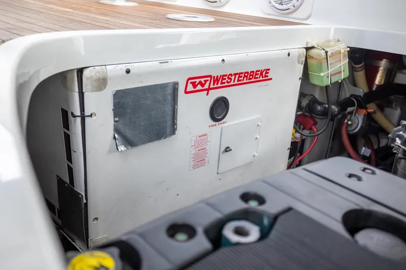  Yacht Photos Pics Westerbeke generator in 2005 Formula 400 Super Sport boat engine compartment.