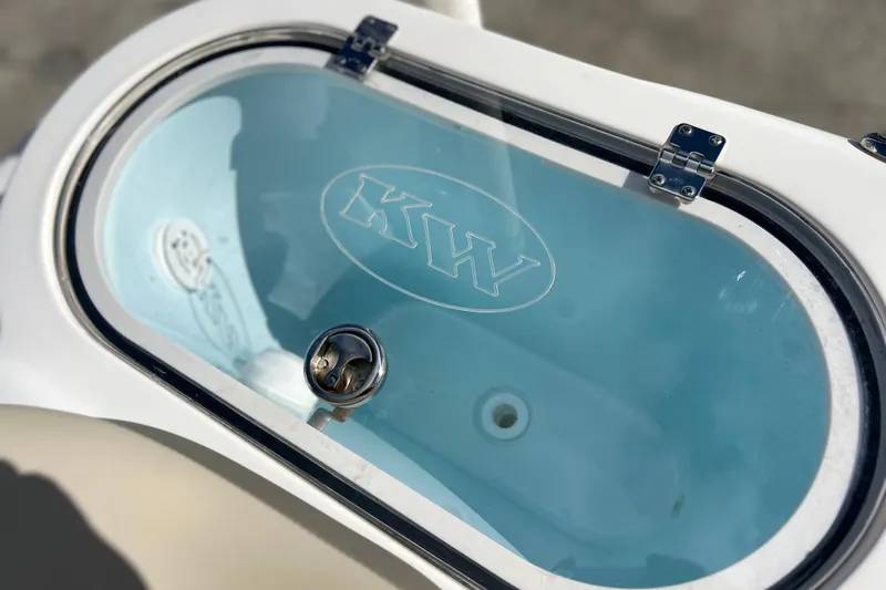  Yacht Photos Pics Livewell on 2023 Key West 263 FS boat with KW logo.