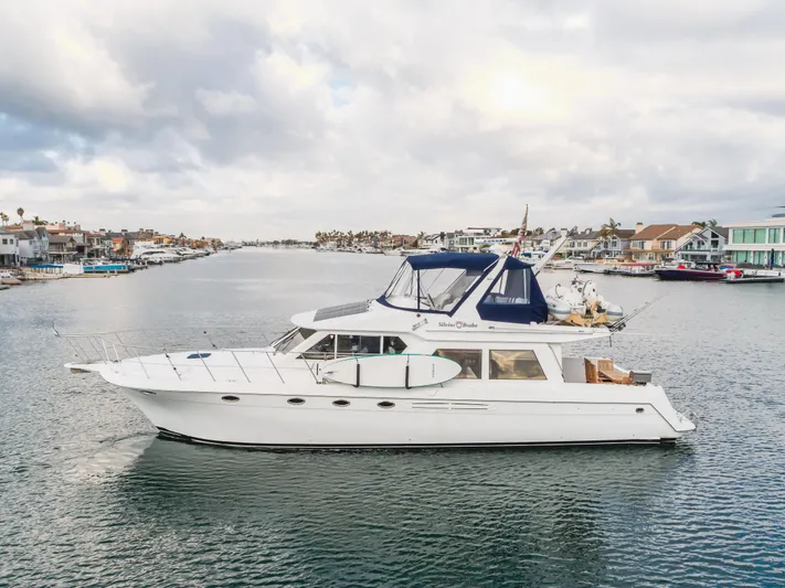 Silvius Brabo Yacht Photos Pics Navigator 53 Classic yacht from 2000 cruising in a scenic coastal waterway.