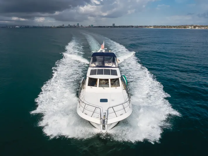 Silvius Brabo Yacht Photos Pics Navigator 53 Classic yacht cruising on open water, 2000 model, aerial view.