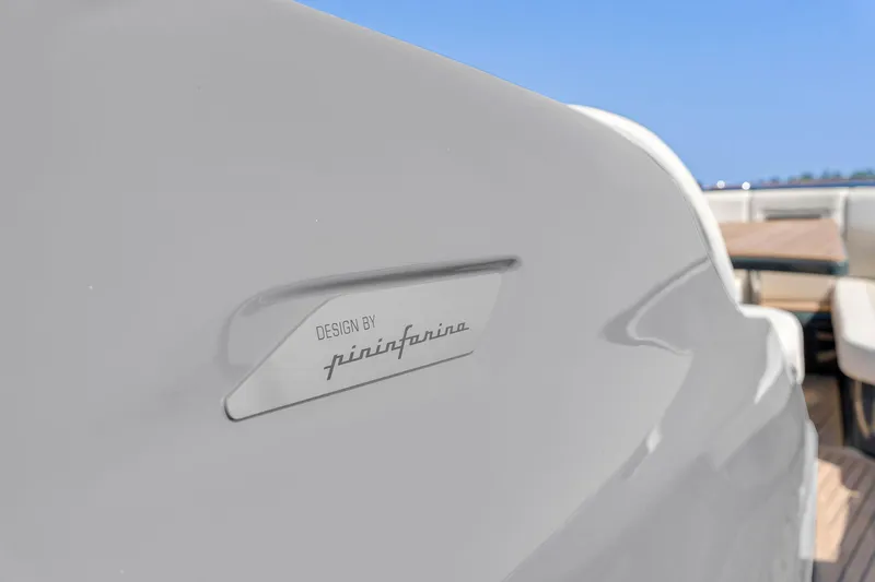  Yacht Photos Pics Close-up of 2025 Buddy Davis PININFARINA 47 CC yacht design detail.