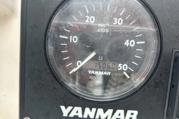 Halldis Yacht Photos Pics Yanmar engine tachometer displaying 1506 hours on a 2011 Lagoon 400.