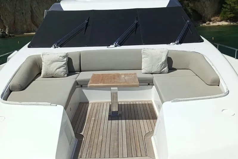  Yacht Photos Pics Luxurious 2019 Sanlorenzo 86 yacht with elegant outdoor seating area.