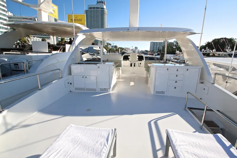 Quit Sun Yacht Photos Pics Luxurious 2015 Hargrave 76 yacht deck with modern amenities and sleek design.