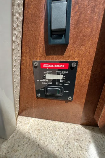  Yacht Photos Pics Control panel of a 2009 Hydra-Sports 3500 VX boat with Westerbeke engine indicators.