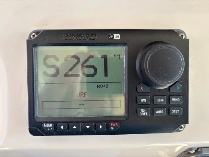 H Lady Frances Yacht Photos Pics Simrad marine navigation system on 2011 Grady-White Canyon 336 boat dashboard.