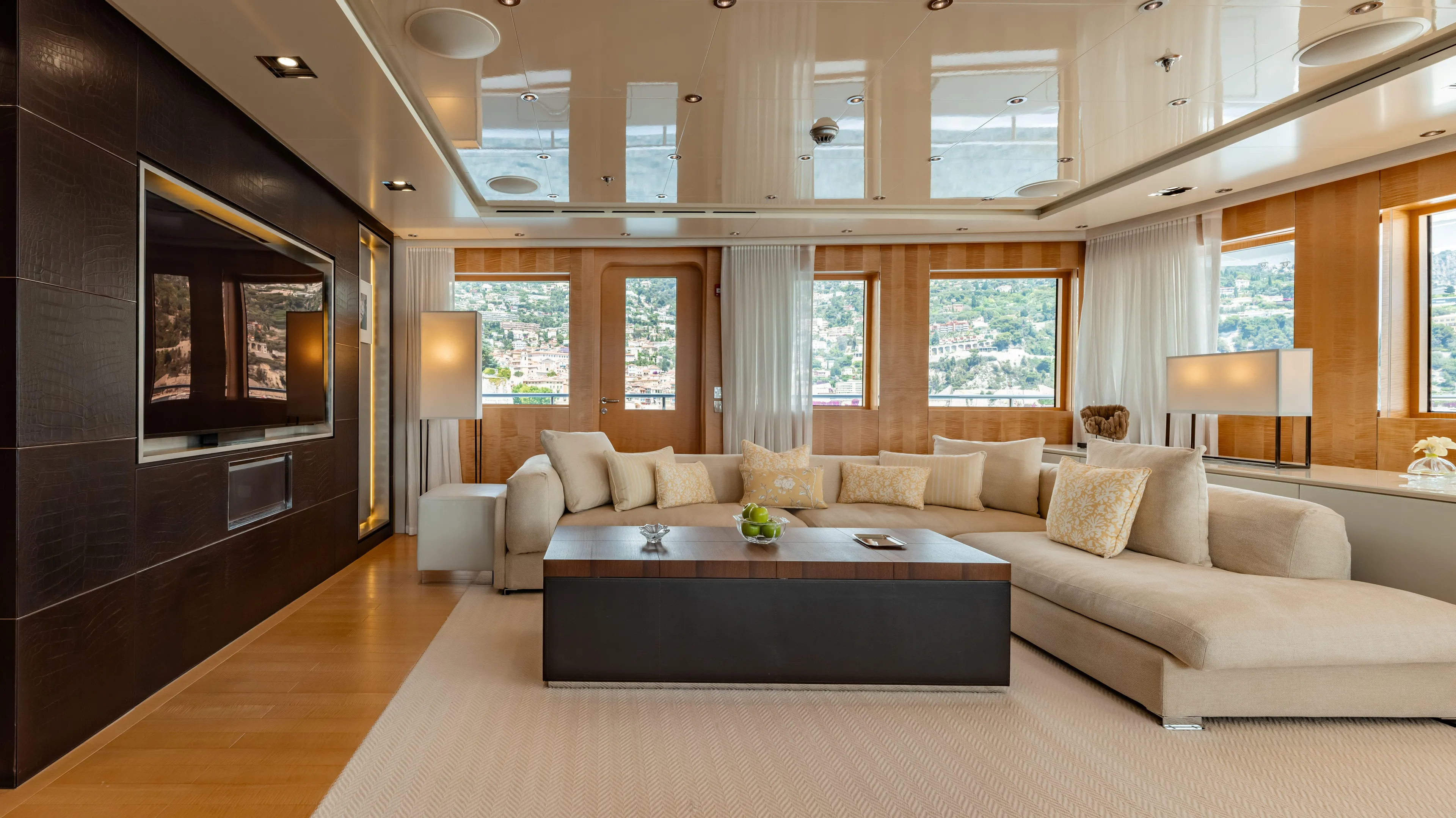 Loon Yacht Photos Pics Luxurious living area in a 2010 Icon Full Displacement Motoryacht.
