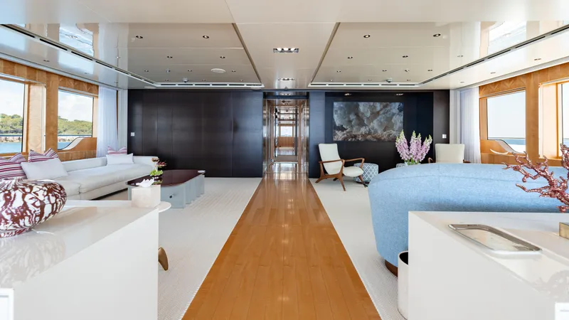 Loon Yacht Photos Pics Luxurious interior of 2010 Icon Full Displacement Motoryacht with modern furnishings.