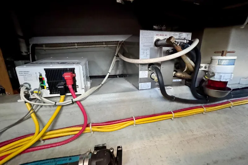 Tui Yacht Photos Pics Electrical and plumbing systems inside a 2005 Back Cove 29 boat.