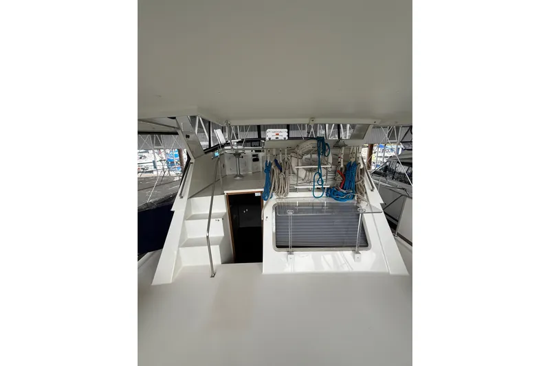  Yacht Photos Pics 1994 Tollycraft 45 Cockpit Motor Yacht interior with stairs and nautical equipment.