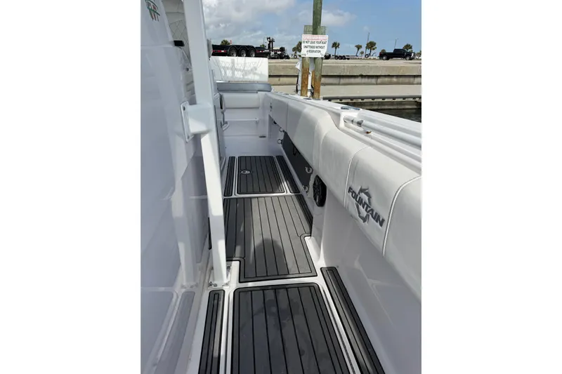  Yacht Photos Pics 2018 Fountain 34 Center Console boat with sleek deck design and modern features.