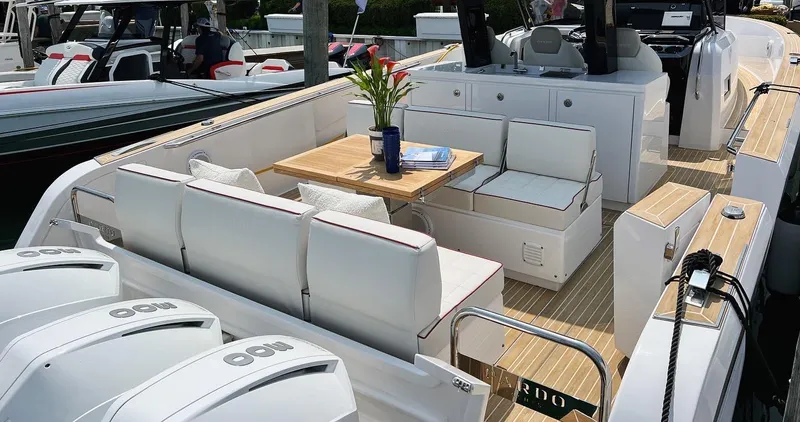  Yacht Photos Pics 2023 Pardo Yachts 38 Outboard with elegant seating and modern design.