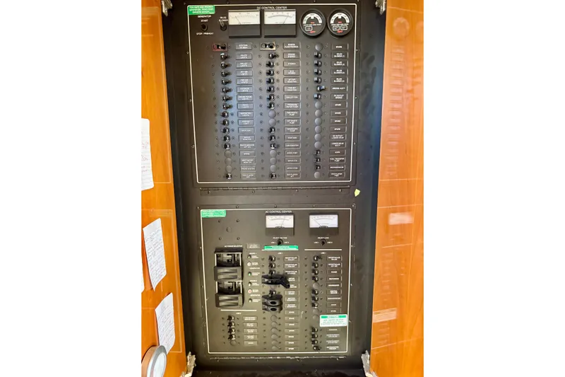 Water Music Yacht Photos Pics Electrical control panel on a 2006 Carver 43 Motor Yacht.