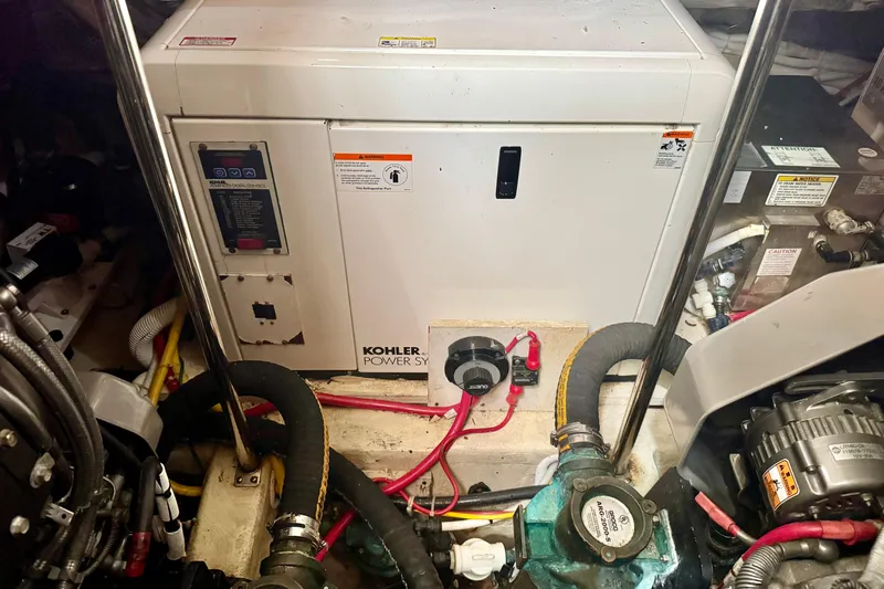 Water Music Yacht Photos Pics Engine room of a 2006 Carver 43 Motor Yacht with Kohler power system.