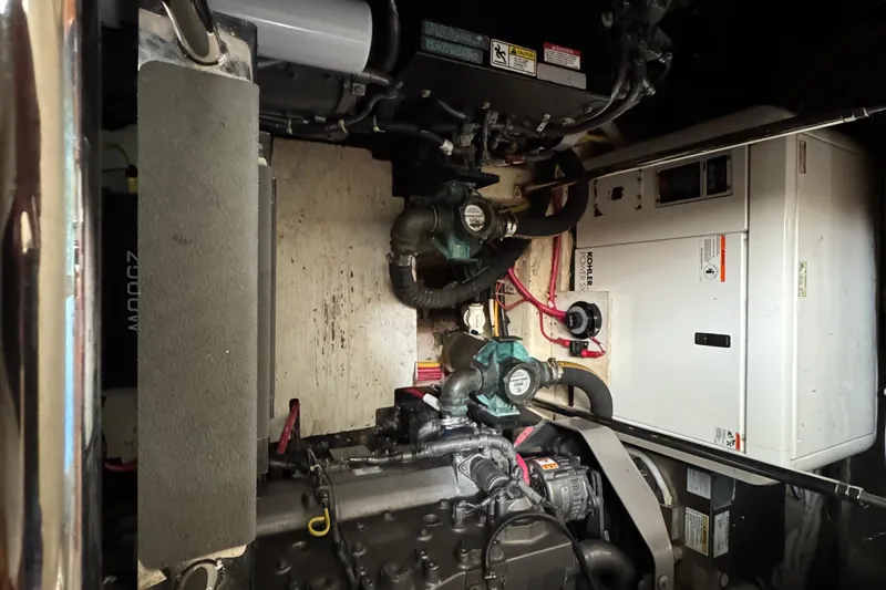 Water Music Yacht Photos Pics Engine room of a 2006 Carver 43 Motor Yacht with Kohler generator.