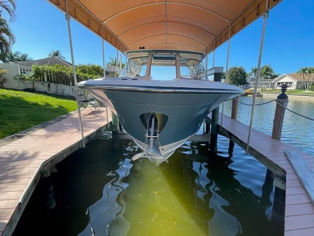  Yacht Photos Pics Grady-White 325 Freedom boat docked, 2021 model.
