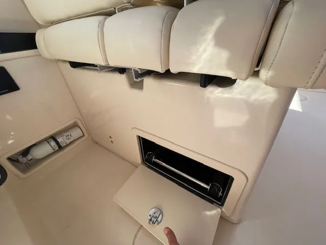  Yacht Photos Pics Interior of 2021 Grady-White 325 Freedom with storage compartment.