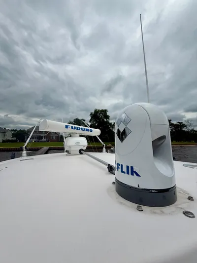  Yacht Photos Pics 2008 Grady-White Canyon 336 boat with Furuno and FLIR equipment under cloudy sky.