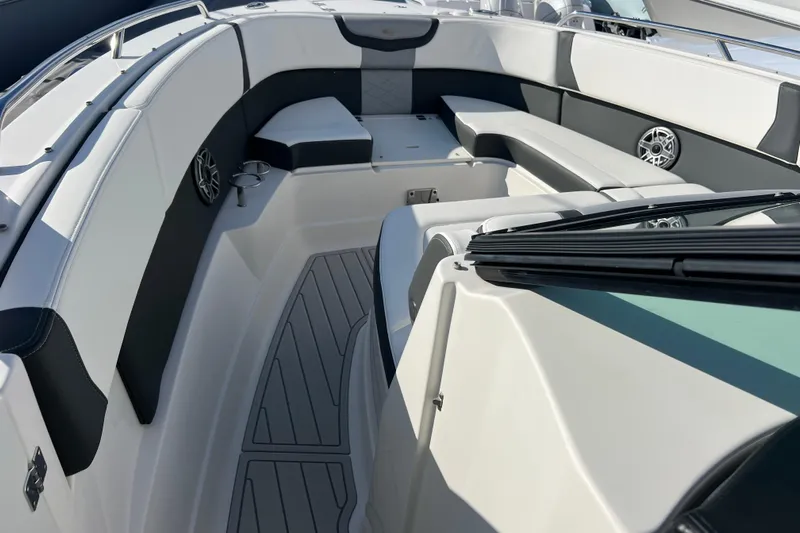  Yacht Photos Pics 2020 Chaparral 280 OSX boat interior with sleek seating and modern design.