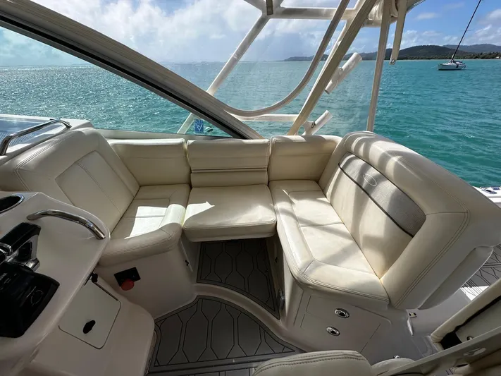  Yacht Photos Pics Luxurious seating area on 2016 Grady-White Express 370 boat with ocean view.
